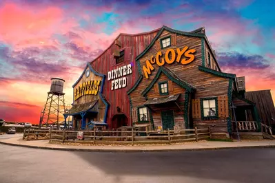 Hatfield & McCoy Building at sunset